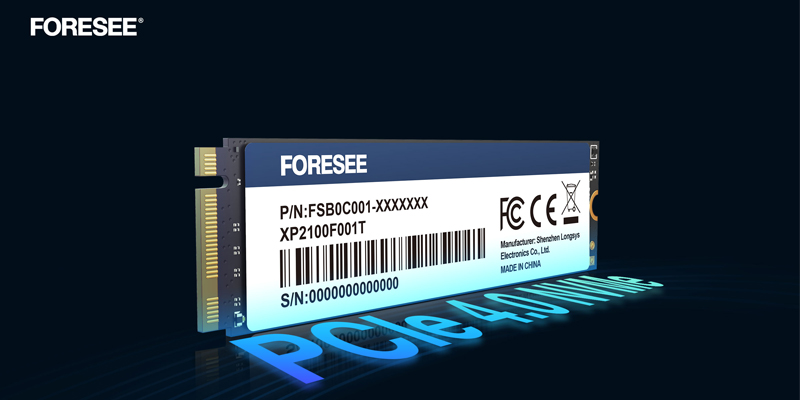 江波龙旗下品牌FORESEE发布首款PCIe Gen 4×4 SSD，XP2100读取性能可达5300MB/s