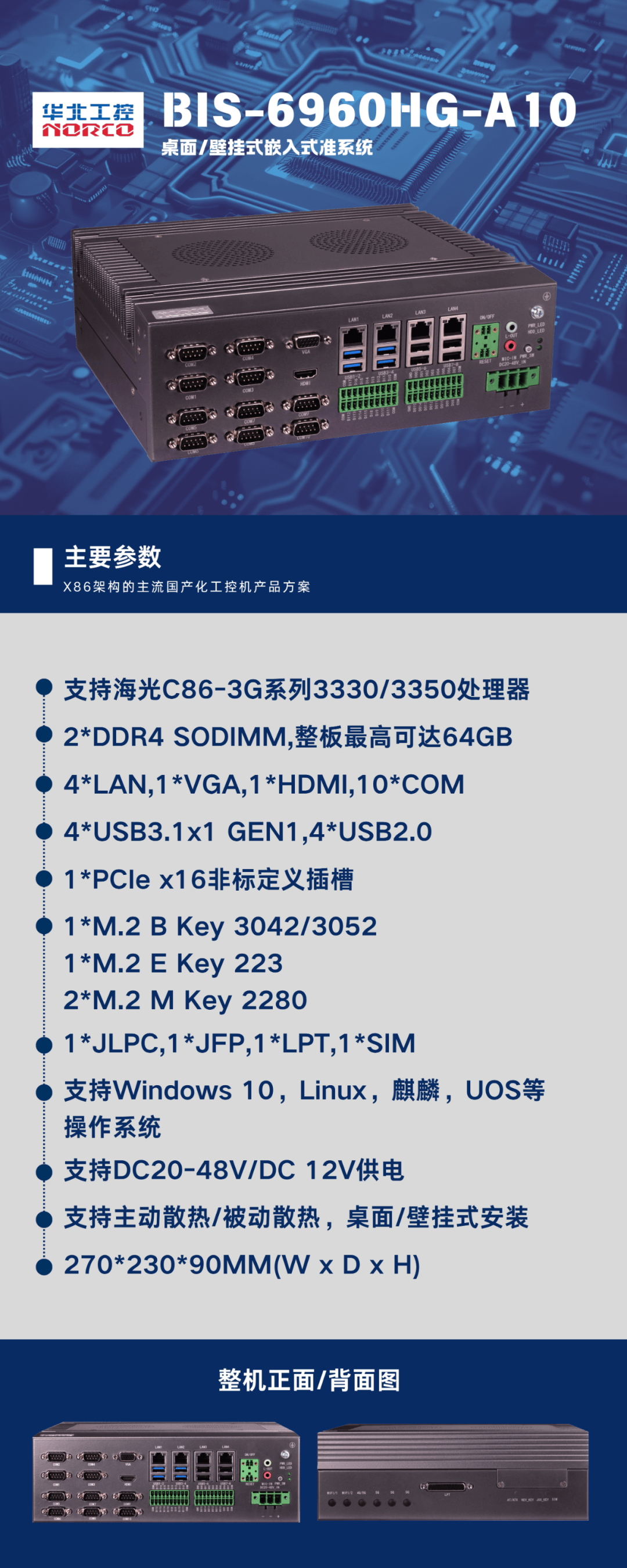 新品发布！BIS-6960HG-A10支持海光C86-3G系列CPU，兼顾国产化与丰富扩展要求